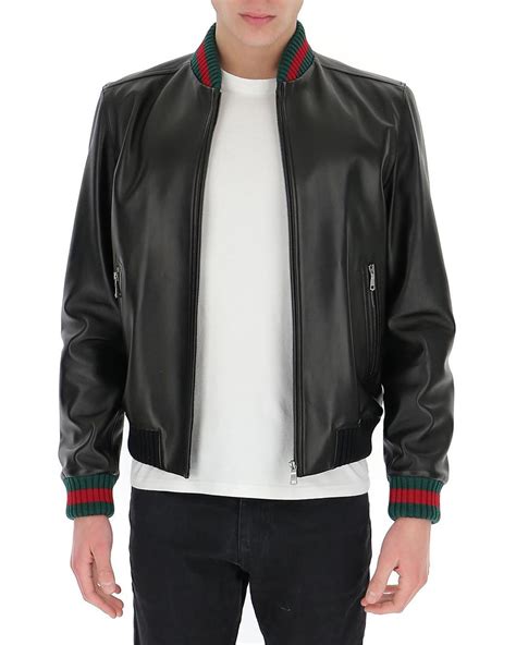 gucci genuine leather|Gucci original leather jacket.